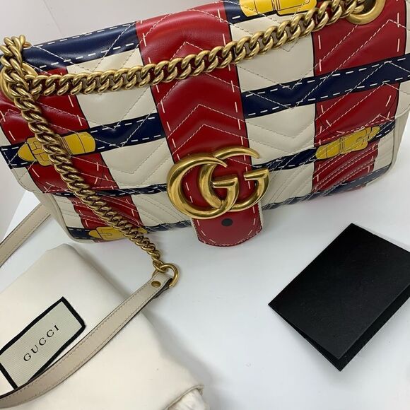 GUCCI TROMPE L'OEIL 'GG' MARMONT SHOULDER BAG - Picture 6 of 16